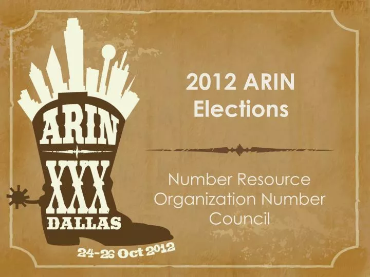 2012 arin elections