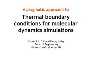 Thermal boundary conditions for molecular dynamics simulations