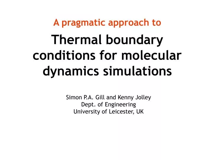 thermal boundary conditions for molecular dynamics simulations