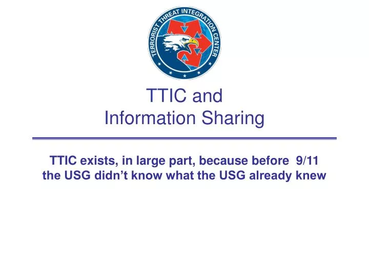ttic and information sharing