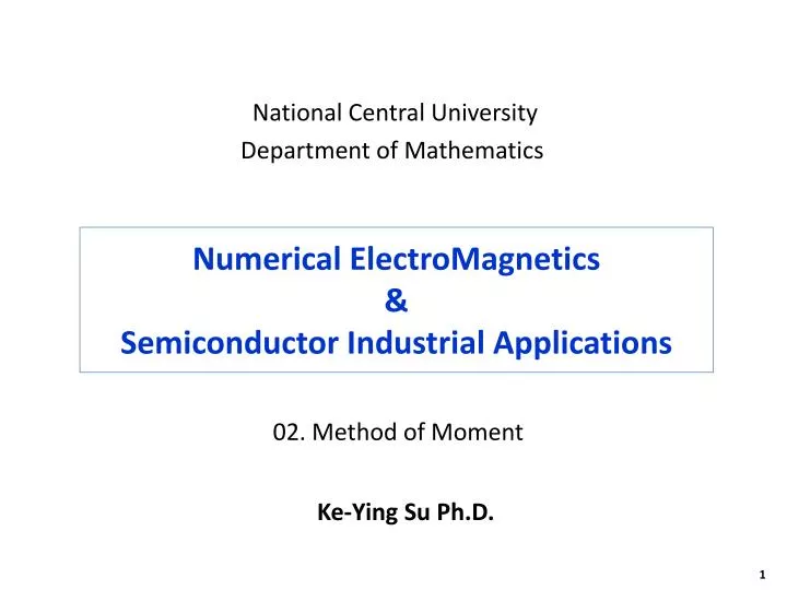 numerical electromagnetics semiconductor industrial applications