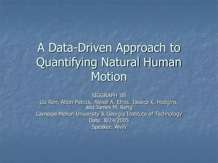a data driven approach to quantifying natural human motion