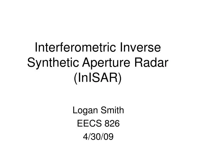 interferometric inverse synthetic aperture radar inisar
