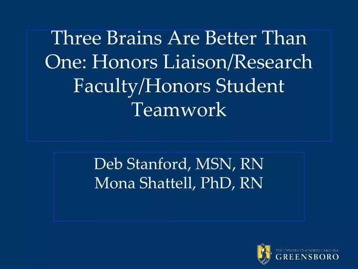 three brains are better than one honors liaison research faculty honors student teamwork