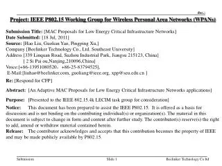 Project: IEEE P802.15 Working Group for Wireless Personal Area Networks (WPANs)