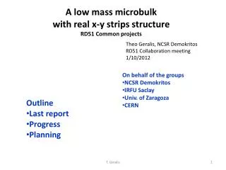 A low mass microbulk with real x-y strips structure RD51 Common projects