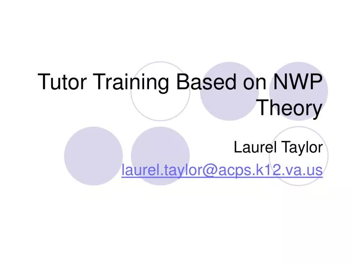 tutor training based on nwp theory