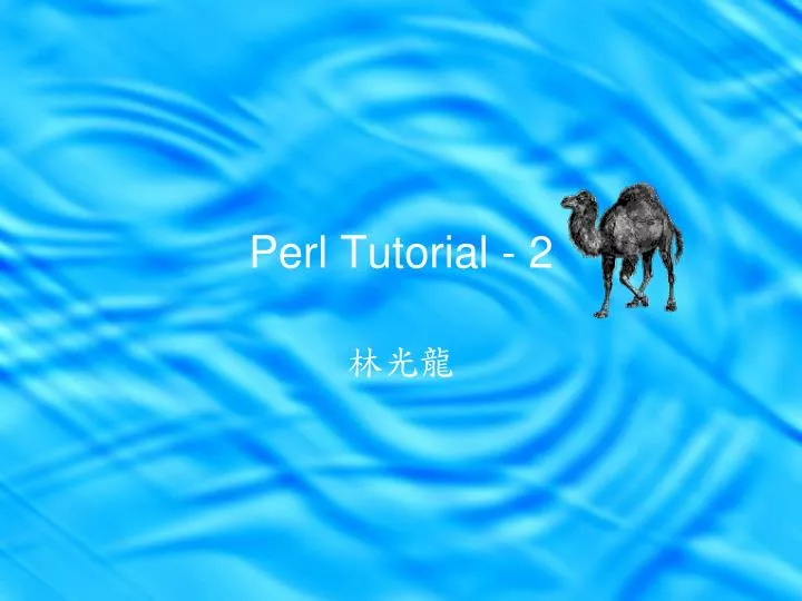 perl tutorial 2