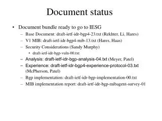 Document status