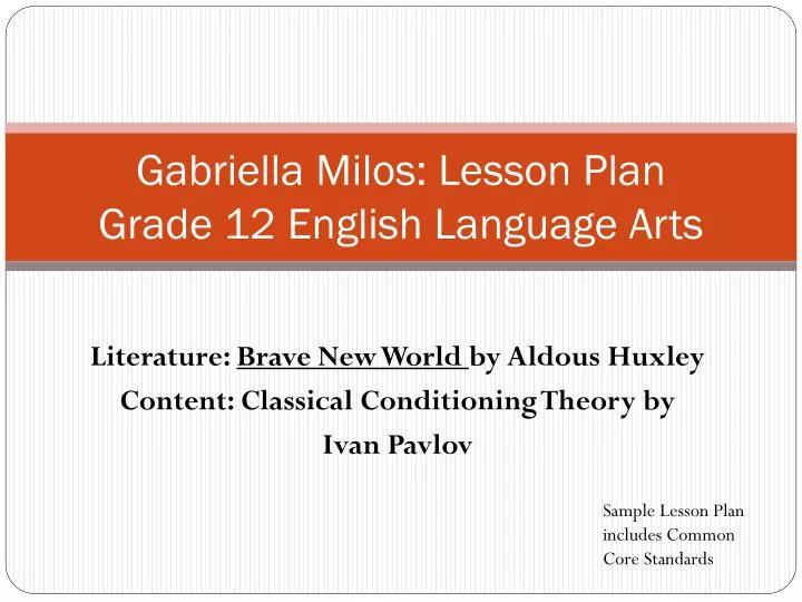 gabriella milos lesson plan grade 12 english language arts