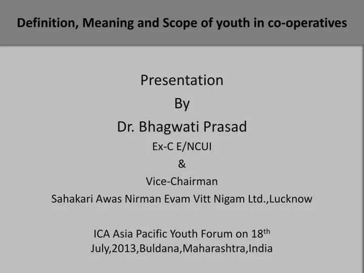 definition meaning and scope of youth in co operatives