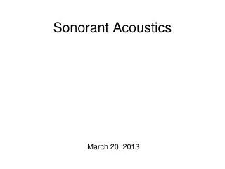 Sonorant Acoustics