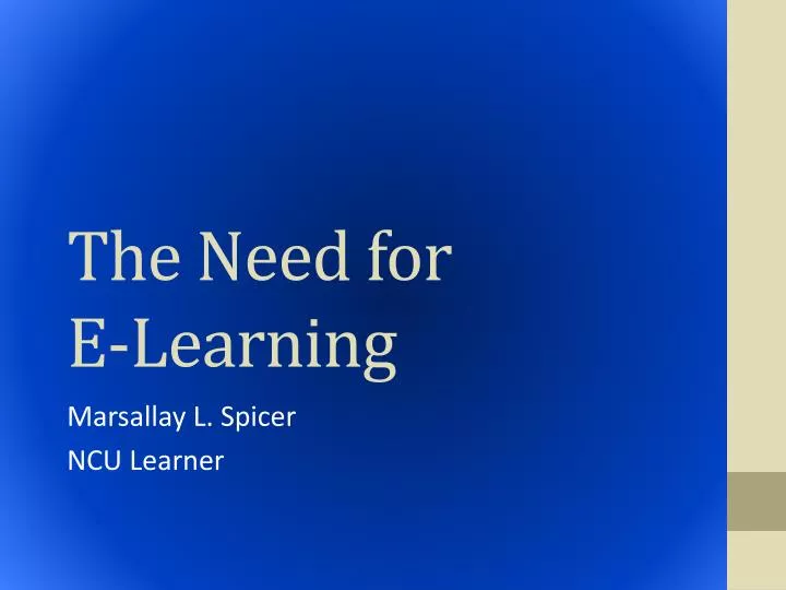 the need for e learning