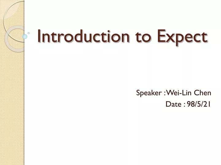 introduction to expect