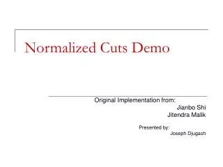Normalized Cuts Demo