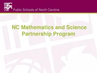 NC Mathematics and Science Partnership Program