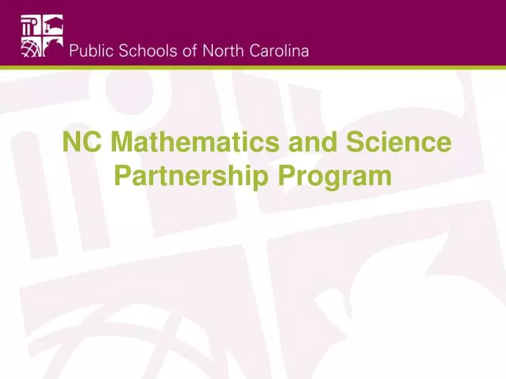 nc mathematics and science partnership program