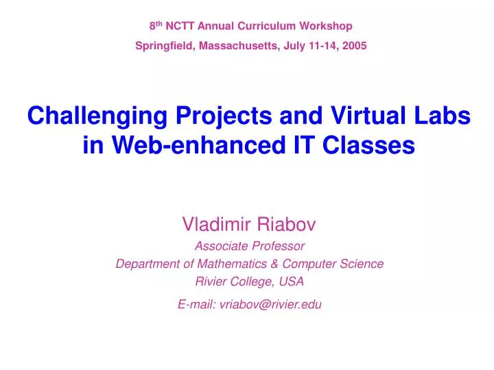 challenging projects and virtual labs in web enhanced it classes