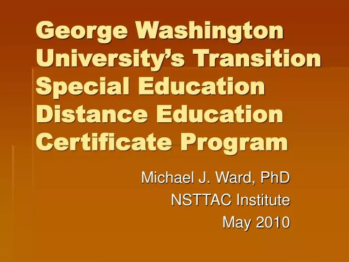 george washington university s transition special education distance education certificate program