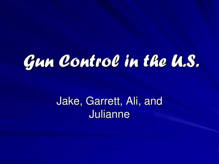 gun control in the u s