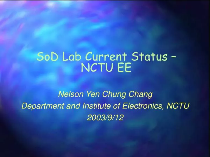 sod lab current status nctu ee