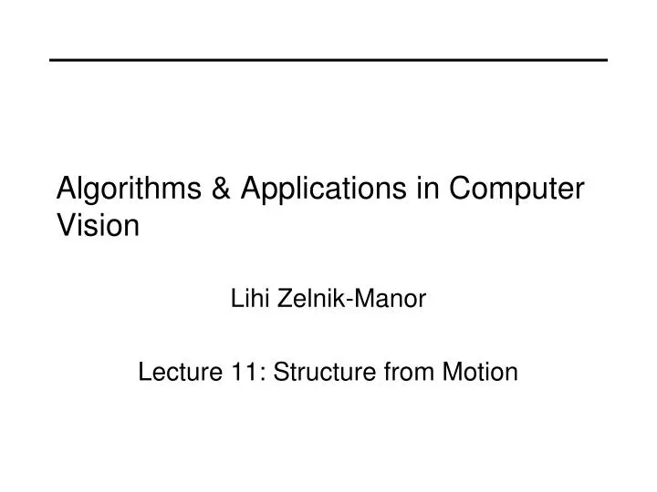 algorithms applications in computer vision