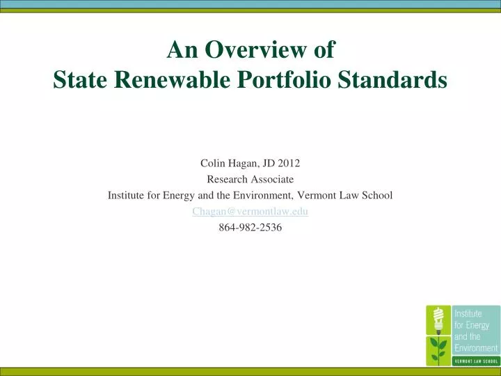an overview of state renewable portfolio standards