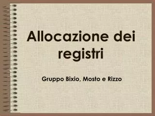 allocazione dei registri