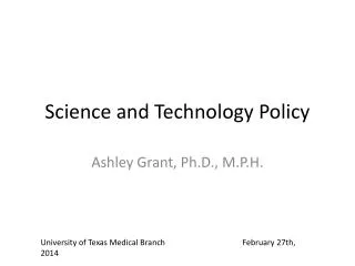 Science and Technology Policy