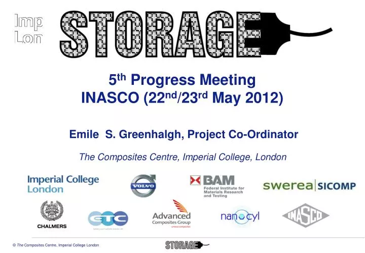 5 th progress meeting inasco 22 nd 23 rd may 2012