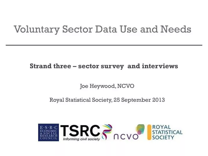 voluntary sector data use and needs
