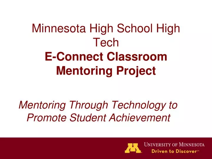 minnesota high school high tech e connect classroom mentoring project