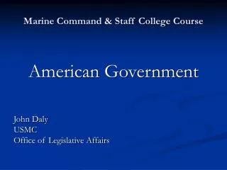 Marine Command &amp; Staff College Course