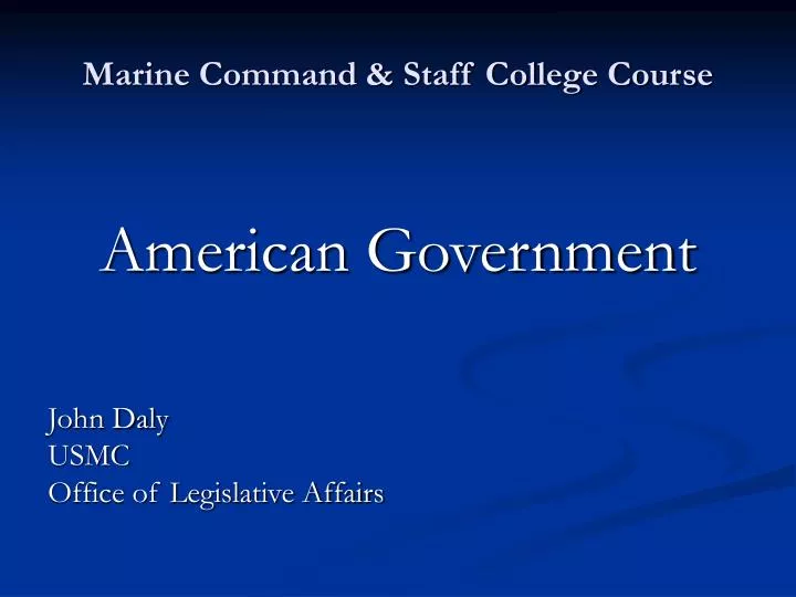 marine command staff college course