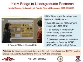 PREM Bridge to Undergraduate Research