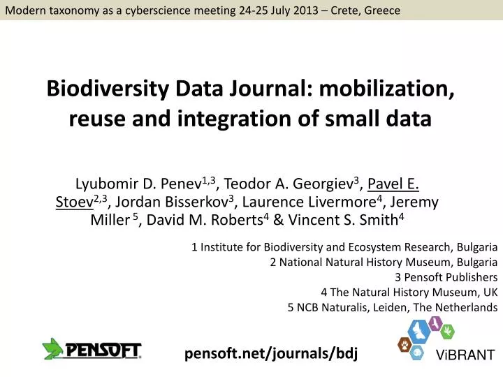 biodiversity data journal mobilization reuse and integration of small data
