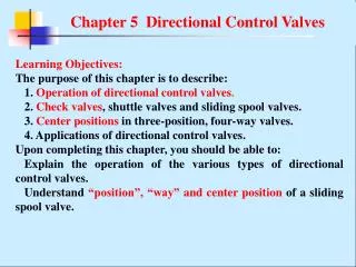 Chapter 5 Directional Control Valves