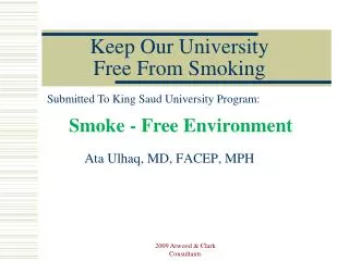 Keep Our University Free From Smoking