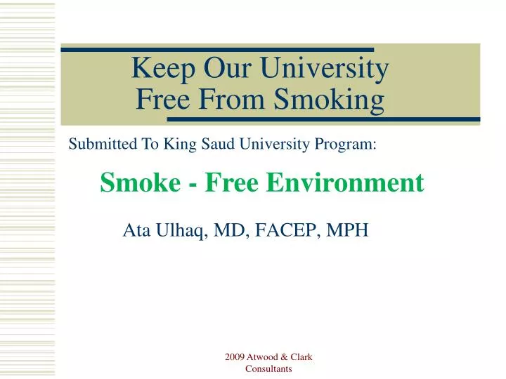 keep our university free from smoking