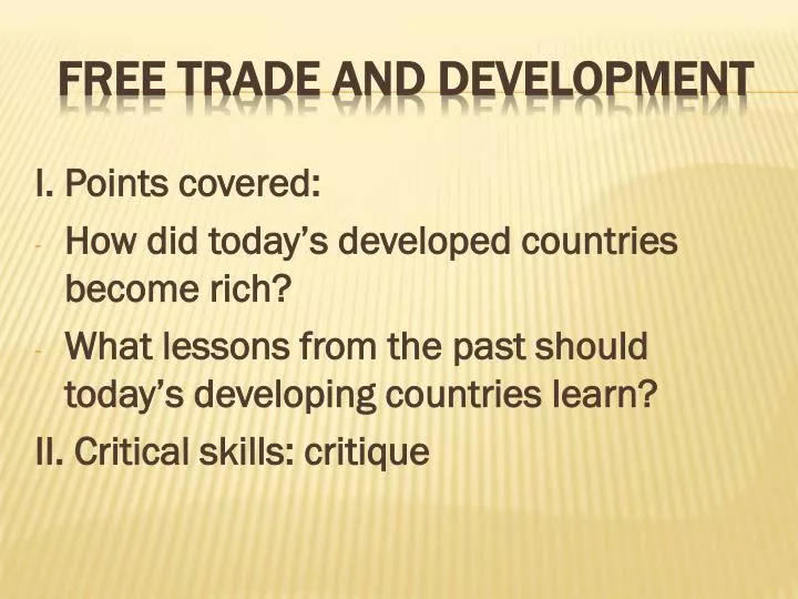 free trade and development