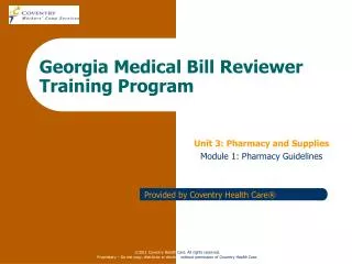 Georgia Medical Bill Reviewer Training Program