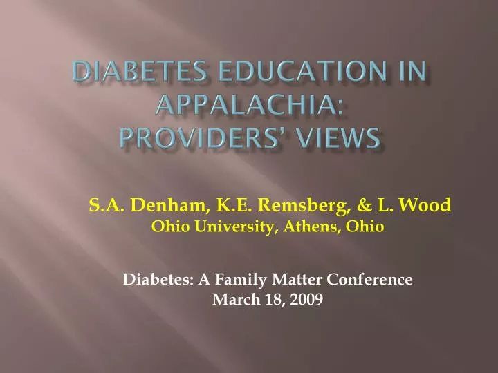 diabetes education in appalachia providers views