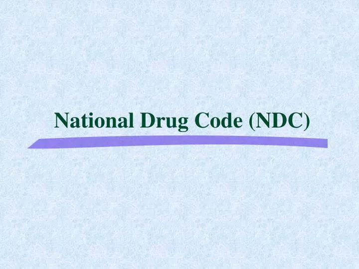 national drug code ndc