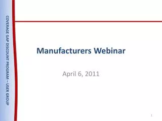 Manufacturers Webinar