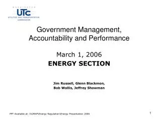 Government Management, Accountability and Performance