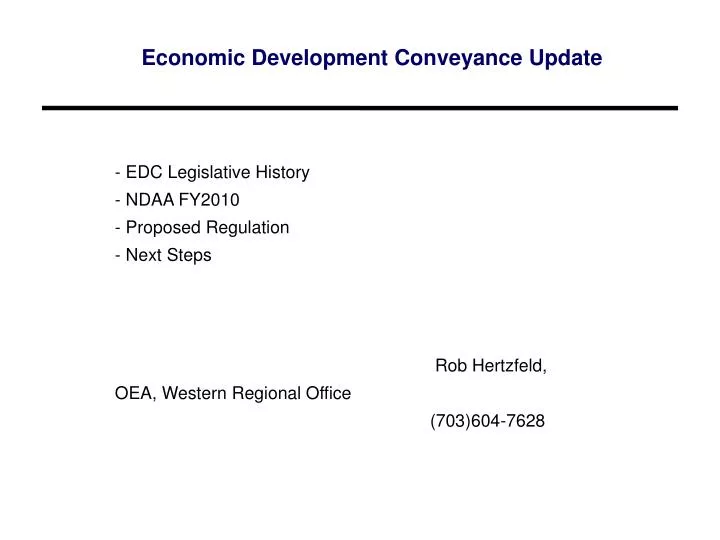 economic development conveyance update