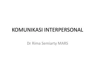 komunikasi interpersonal