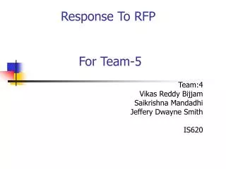 Response To RFP For Team-5
