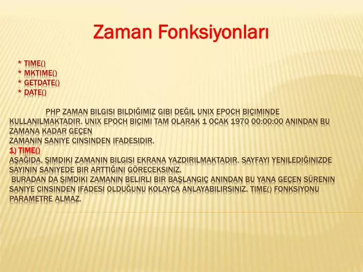 zaman fonksiyonlar