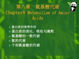 chapter8 metabolism of amino acids